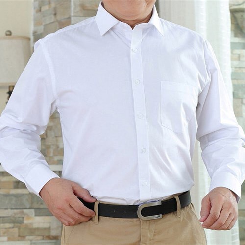 Áo Sơ Mi Nam Công Sở Trung tuổi.áo sơ mi trung tuổi Dài Tay Vải Cotton Trơn .Có Túi Ngực cao cấp