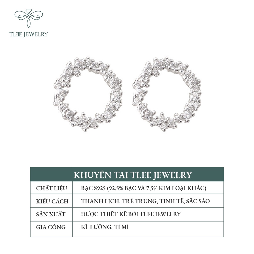 Khuyên tai bạc nữ TLEE Bluesea nạm đá cao cấp sang trọng NCJ B0129