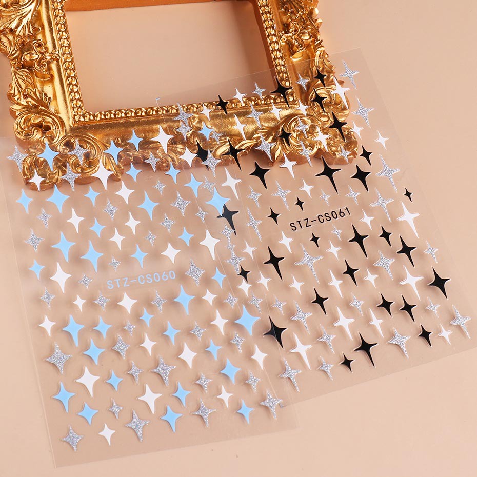 1 Cuộn Băng Keo Giấy Dán Móng Tay Hình Học Họa Tiết Hoa Lá Ba Chiều