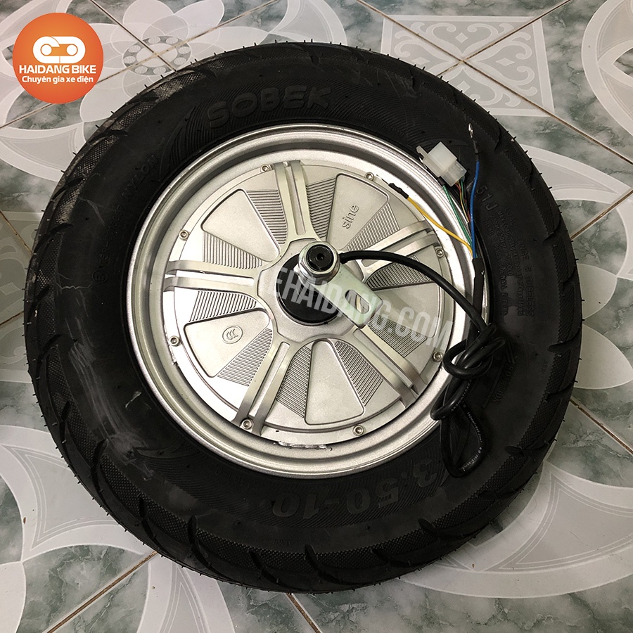 Động cơ xe điện phanh đĩa vành 10" 800w (Tặng kèm lốp không ruột 3.50-10) - Xe Điện Hải Đăng