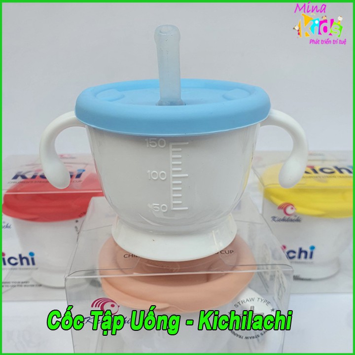 Cốc Tập Uống Tập Hút 3 Giai Đoạn Kichilachi Có Vạch Chia Ngăn Dung Tích 150ml An Toàn Cho Bé