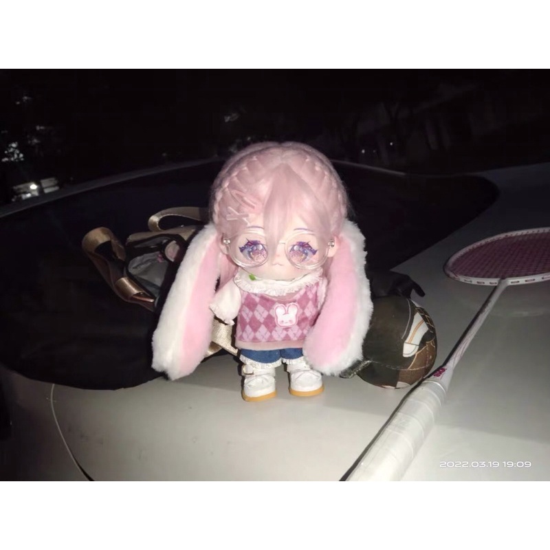 Doll 20cm Huyễn Đào Thỏ Tai Cụp Có Thể Tháo Rời