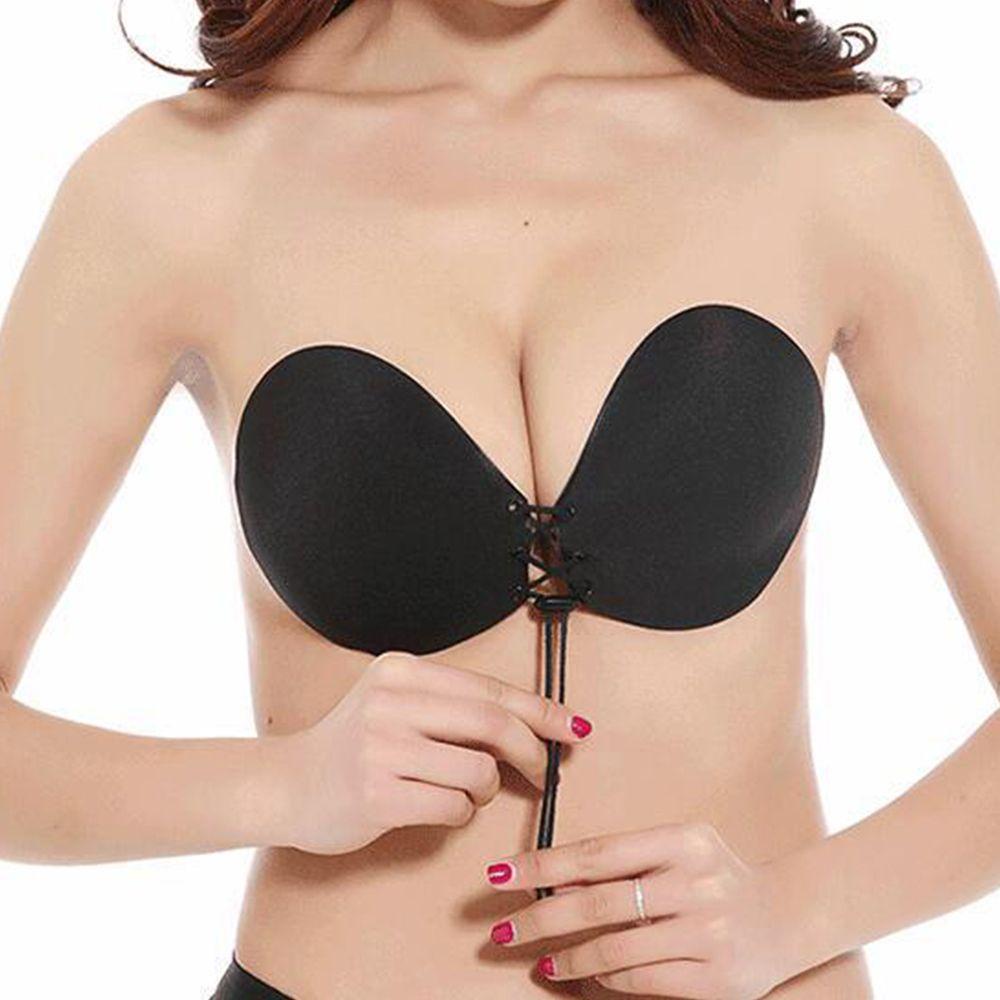 Qqmall Miếng Dán Nâng Ngực Bằng Silicon Đơn Giản Cho Váy Cưới / Đồ Bơi Có Dây Rút