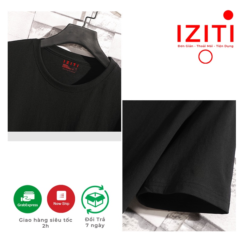 Áo thun nam trơn phông cao cấp basic IZITI vải cotton 100% co giãn siêu mềm modern fit size M L XL 2XL