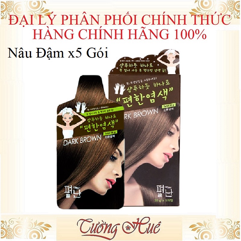 Bộ 5 gói Gội Khô Nhuộm Thảo Dược Pyeonan Hàn Quốc ( 30g x 5 )