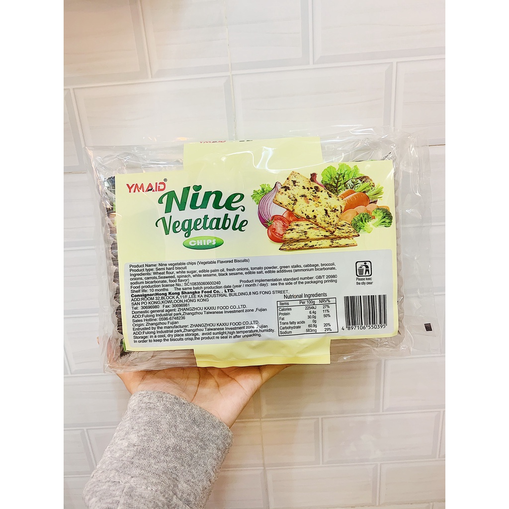 BÁNH QUY GIÒN VỊ RAU CỦ/PHÔ MAI/PIZZA NINE YMAID 288G
