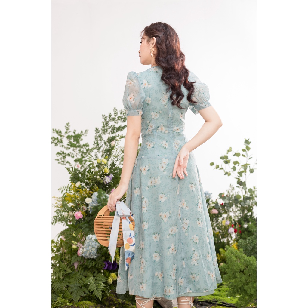TIELA Đầm váy xanh bạc hà hoa hồng-Jena Dress | BigBuy360 - bigbuy360.vn