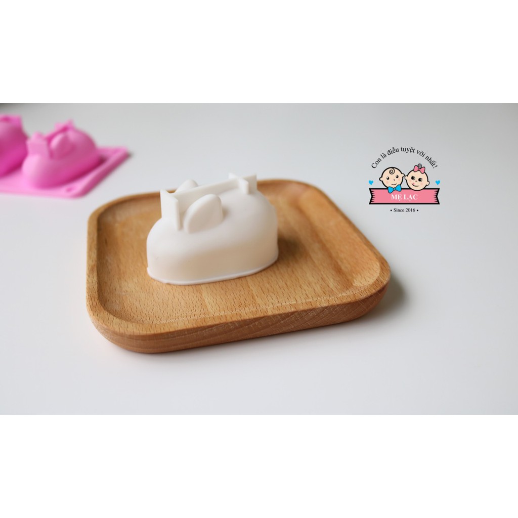  Khuôn silicone thỏ & lợn làm bánh, thạch, đậu hũ cho bé ăn dặm