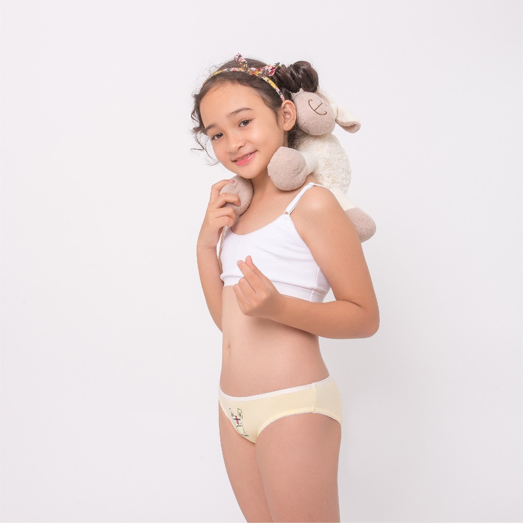Áo ngực học sinh hai dây viền ren trước ngực iBasic BRAT004