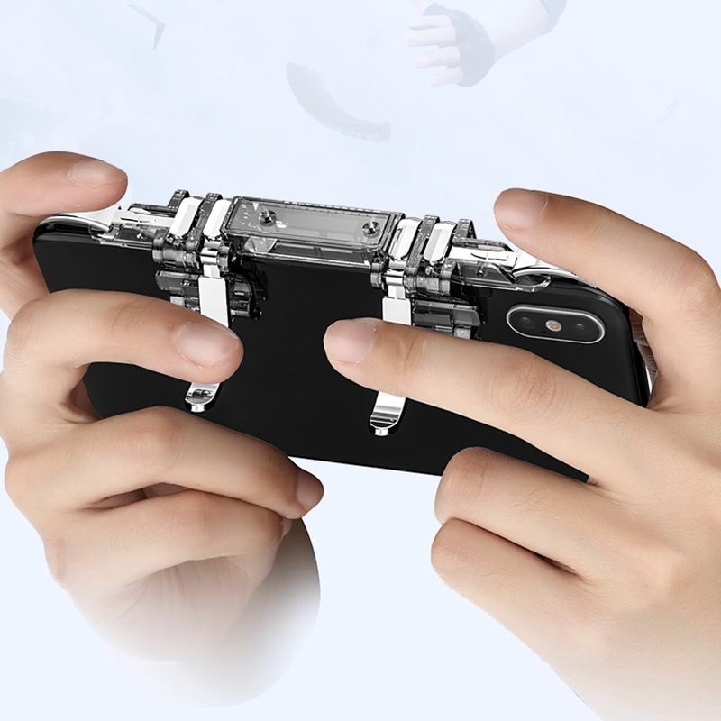 Tay cầm gắn điện thoại K19 kèm nút bấm L1R1 hỗ trợ chơi game PUBG
