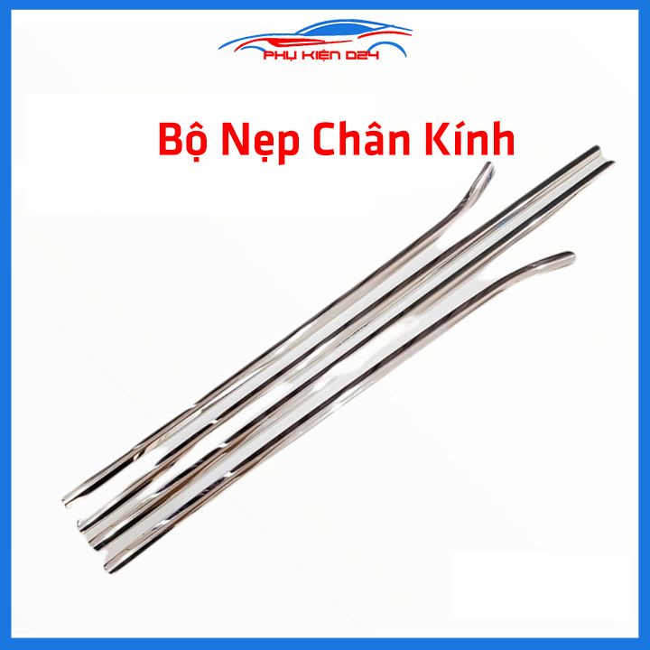 Bộ nẹp viền chân kính cong kính Hyundai i10 Hatchback 2014-2019 Inox sáng bóng chuẩn form xe