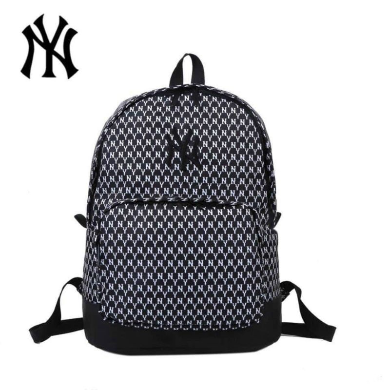 TNS - Balo M.L.B N.Y Monogram đen chữ trắng