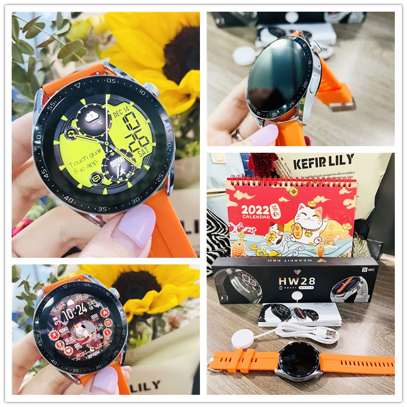 Đồng Hồ Thông Minh HW28 NFC 2022 Màn Hình HD 1.39 Inch Hỗ Trợ Gọi Calories pk Huawei GTR 3 GTS 2 Và Phụ Kiện