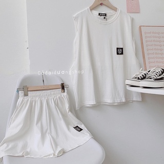 Set tanktop 3 món logo thêu