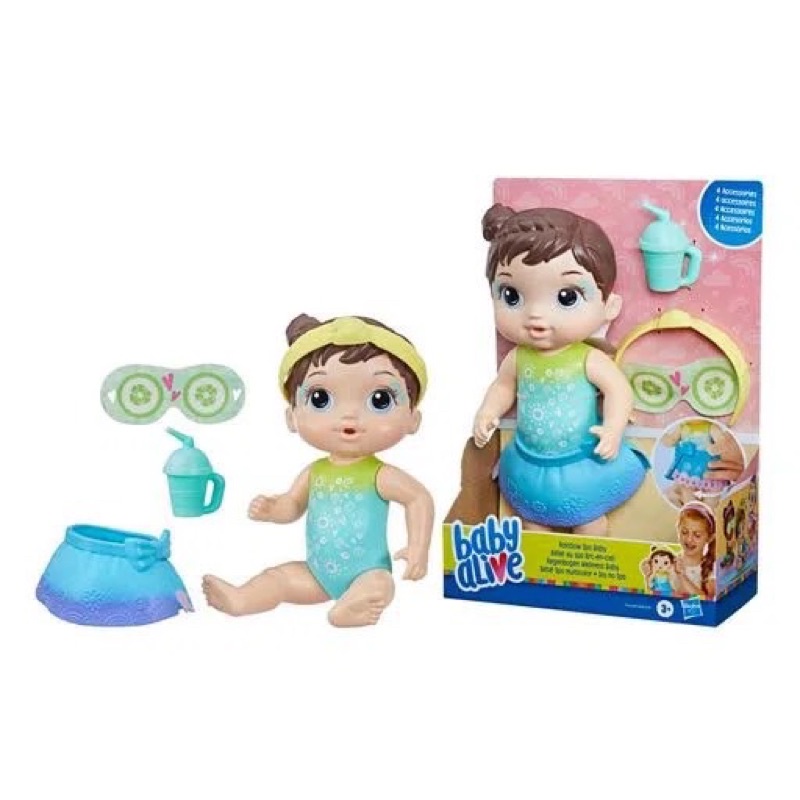 Búp bê baby alive đi tắm Rainbow Spa baby