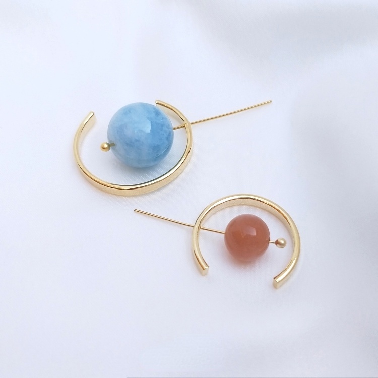 Bộ Vòng Tay/Nhẫn/Dây Chuyền Hình Chữ C 14K Bằng Đồng Màu Vàng Sáng diy