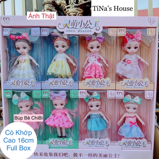 Bộ đồ chơi búp bê Chibi cao 16cm và 32cm có khớp xoay chuyển linh hoạt với những set trang phục xinh xắn - TiNa’s House