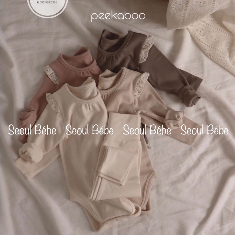 Bộ bodysuit Petit cánh tiên cho bé 5-11kg hãng Peekaboo thu đông 2022