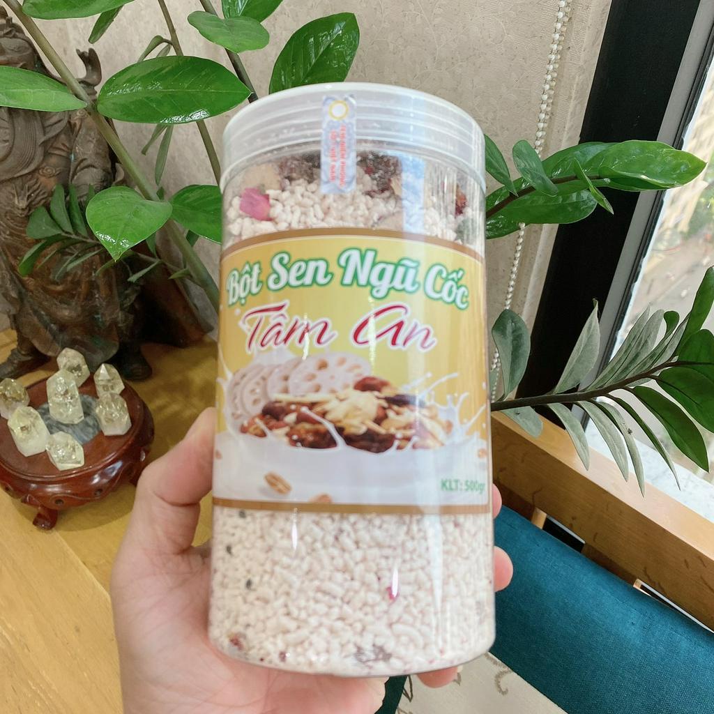 Bột Sen Ngũ Cốc Tâm An - Hộp 500gr - Giảm Cân Đẹp Da Thon Gọn Vóc Dáng, Ngăn Tái Tăng Cân, Hỗ Trợ Hệ Tiêu Hóa