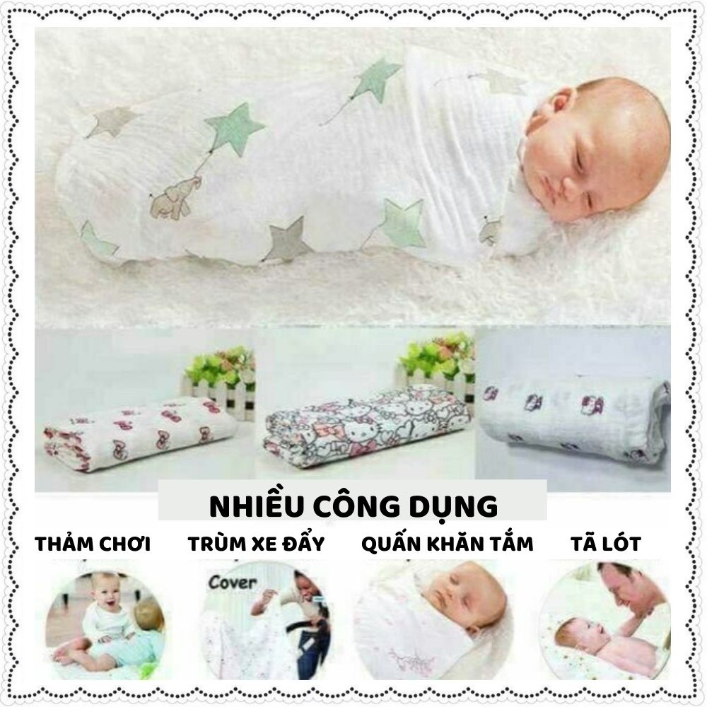 Khăn tắm xô đa năng sợi tre Aden kháng khuẩn thấm hút cực tốt 2 lớp size to cho bé