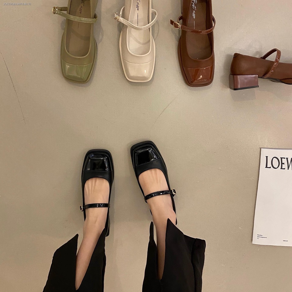 Giày da đế dày thời trang mùa xuân 2022 phong cách Pháp cho nữ