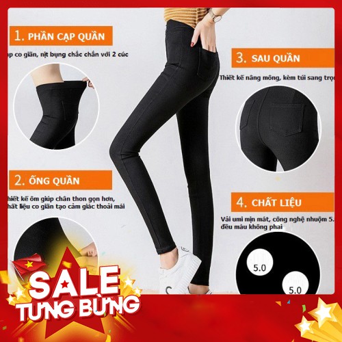 Quần tregging cạp cao chất Umi Hàn hàng Loại 1 chuẩn From đẹp - Hàng nhập khẩu