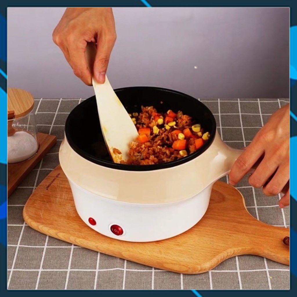 Ca nấu mỳ kêm nồi lẩu mini kèm khay hấp - Chiên xòa đa năng có tay cầm tiện dụng