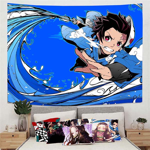 Thảm Treo Tường Trang Trí In Hình Nhân Vật Demon Slayer Cá Tính