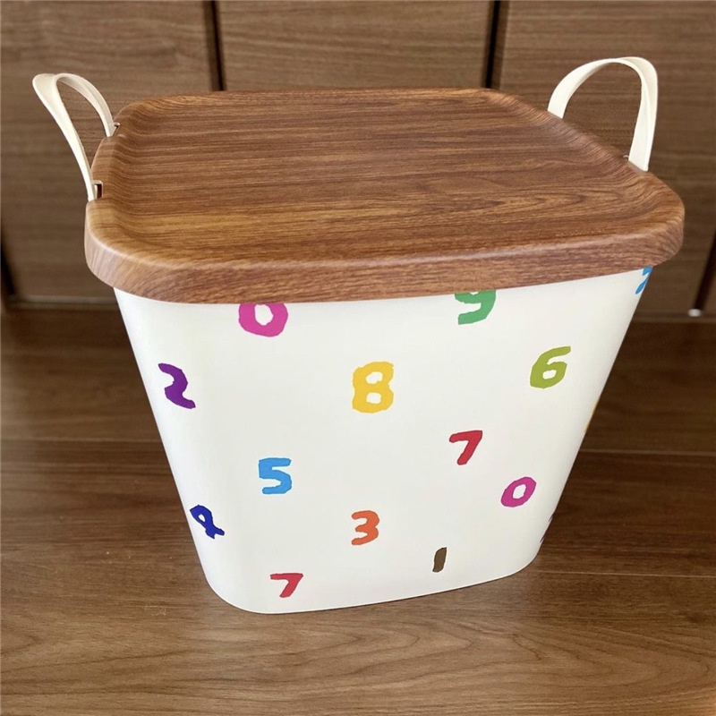 Giỏ Đựng Đồ Dơ In Chữ Baba Daddy Có Tay Cầm Và Nắp Đậy Kiểu Hàn Quốc