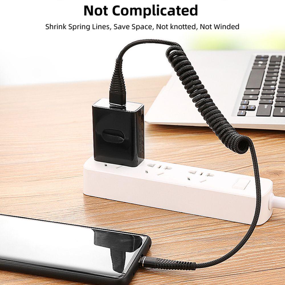 Cáp Sạc Nhanh Micro USB Type C Có Thể Thu Gọn Tiện Dụng Cho Điện Thoại