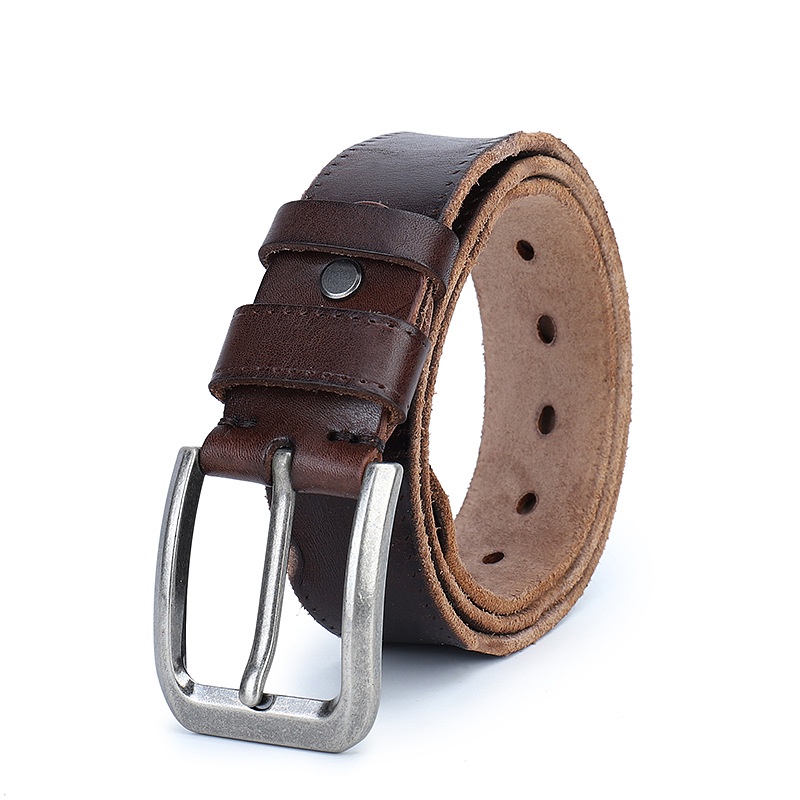 Thắt lưng da thật 100% kiểu dáng Vintage thời trang cho nam