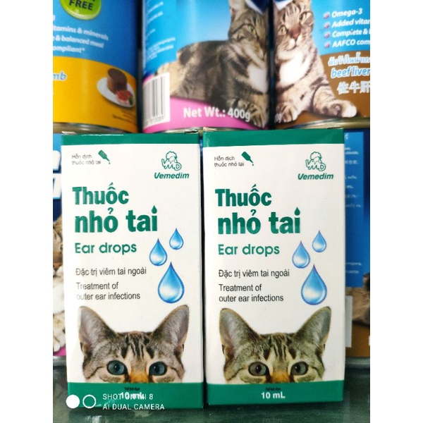 Thuốc nhỏ tai cho Chó, Mèo và vật nuôi Vemedim 10ml