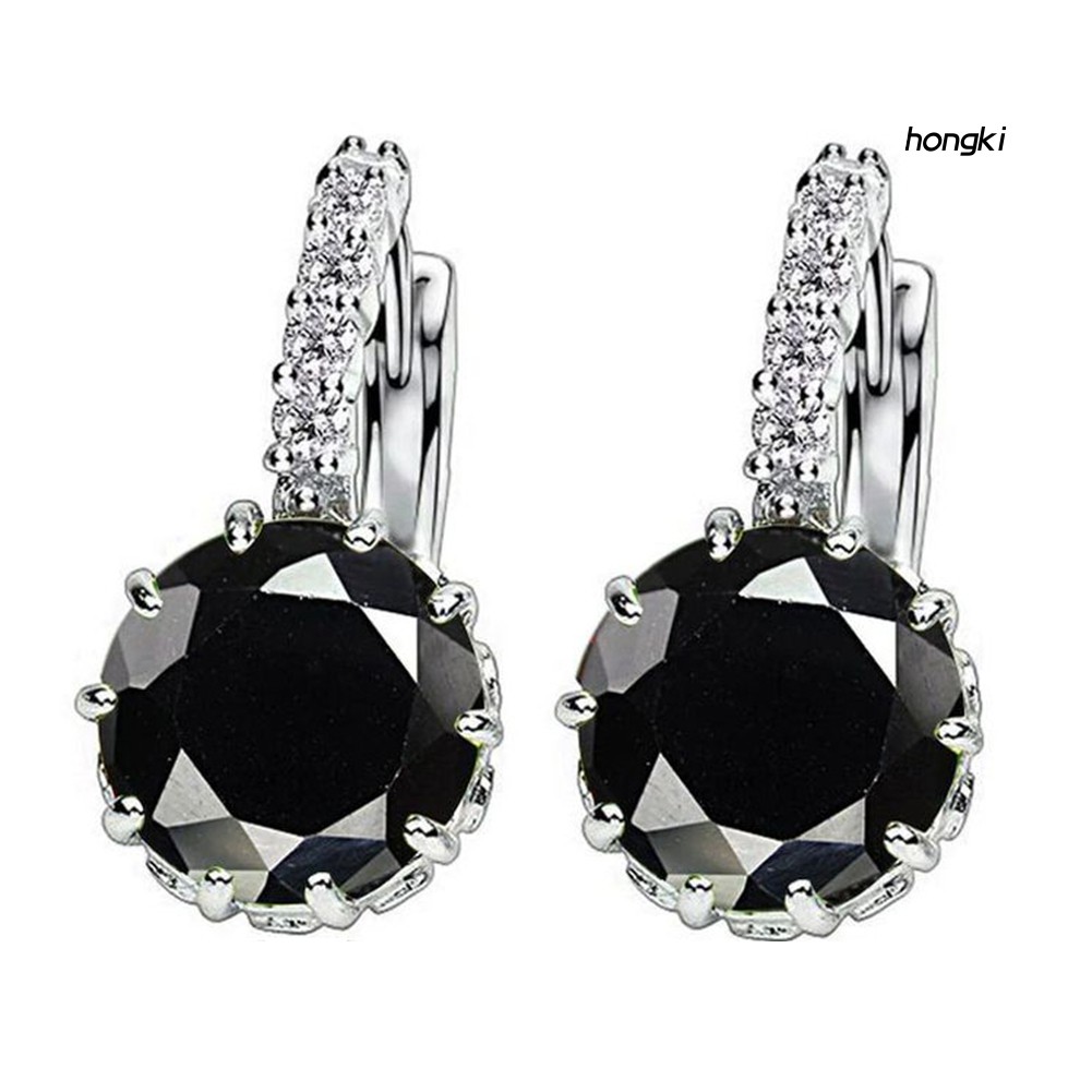 Khuyên Tai Tròn Đính Đá Thời Trang Cho Nữ