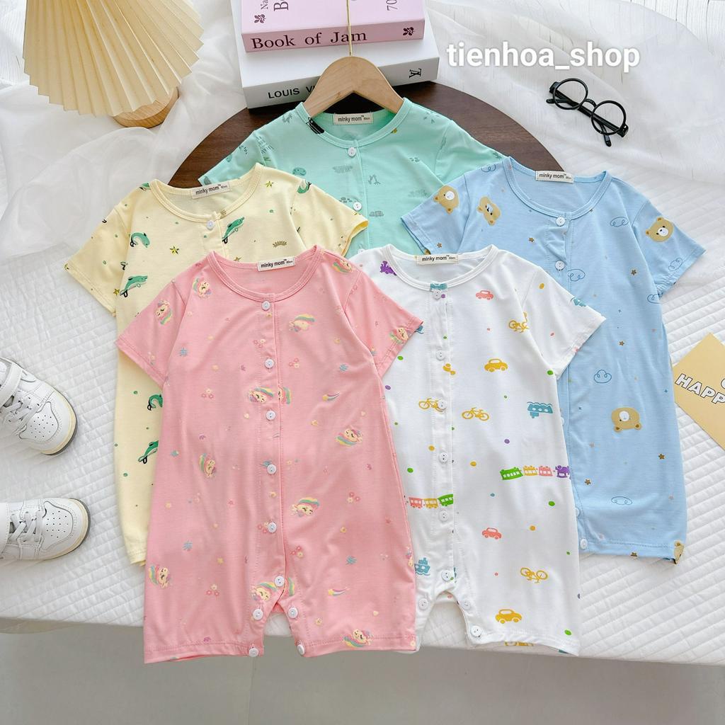 Bodysuit, Body đùi cài giữa thun lạnh Minky Mom mềm mịn mát cho bé trai bé gái từ 7-15kg