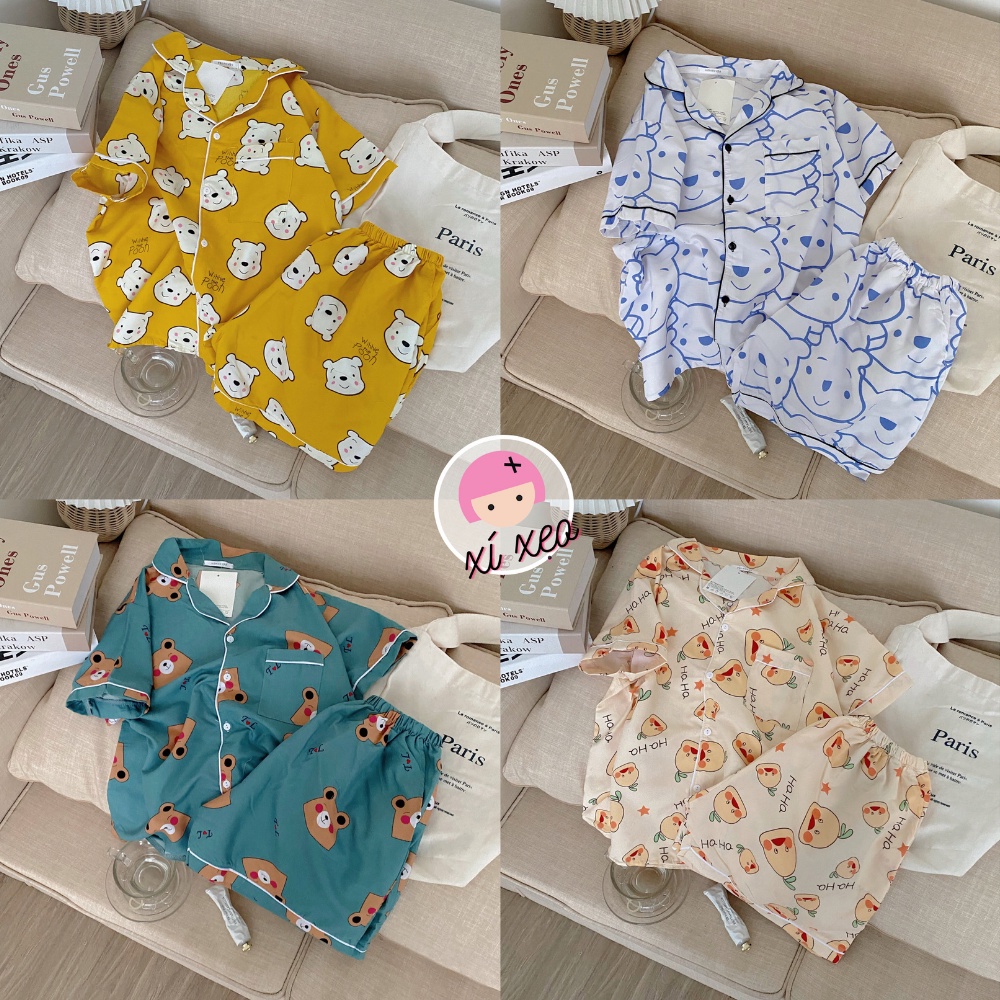 Bộ đồ ngủ nữ pijama kate thái, bộ mặc nhà áo cộc quần đùi xixeoshop