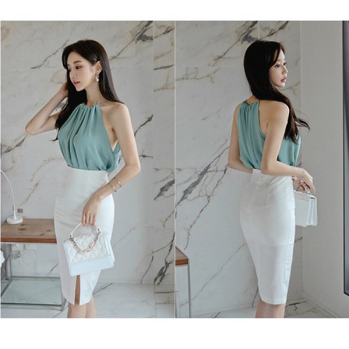 Set Chân Váy Bút Chì Kèm Áo Yếm Kiêu Sa– Set Bộ Cao Cấp Phong Cách Hàn Quốc - Váy Đầm Thiết Kế Chất Lượng Cao