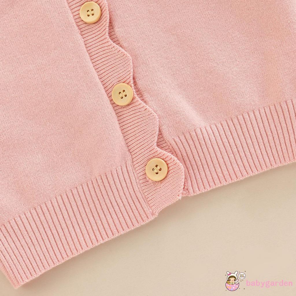 Áo Khoác Cardigan Dệt Kim Thêu Hoa Cài Một Hàng Nút Kiểu Ngọt Ngào Thời Trang Mùa Xuân Cho Bé Gái