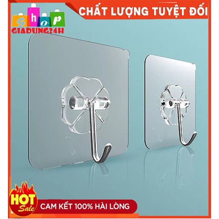 {SIÊU DÍNH}Sét 10 Móc dán tường siêu dính chịu lực trong suốt 6x6cm treo đồ đa năng, bám dính tốt trên nhiều bề mặt