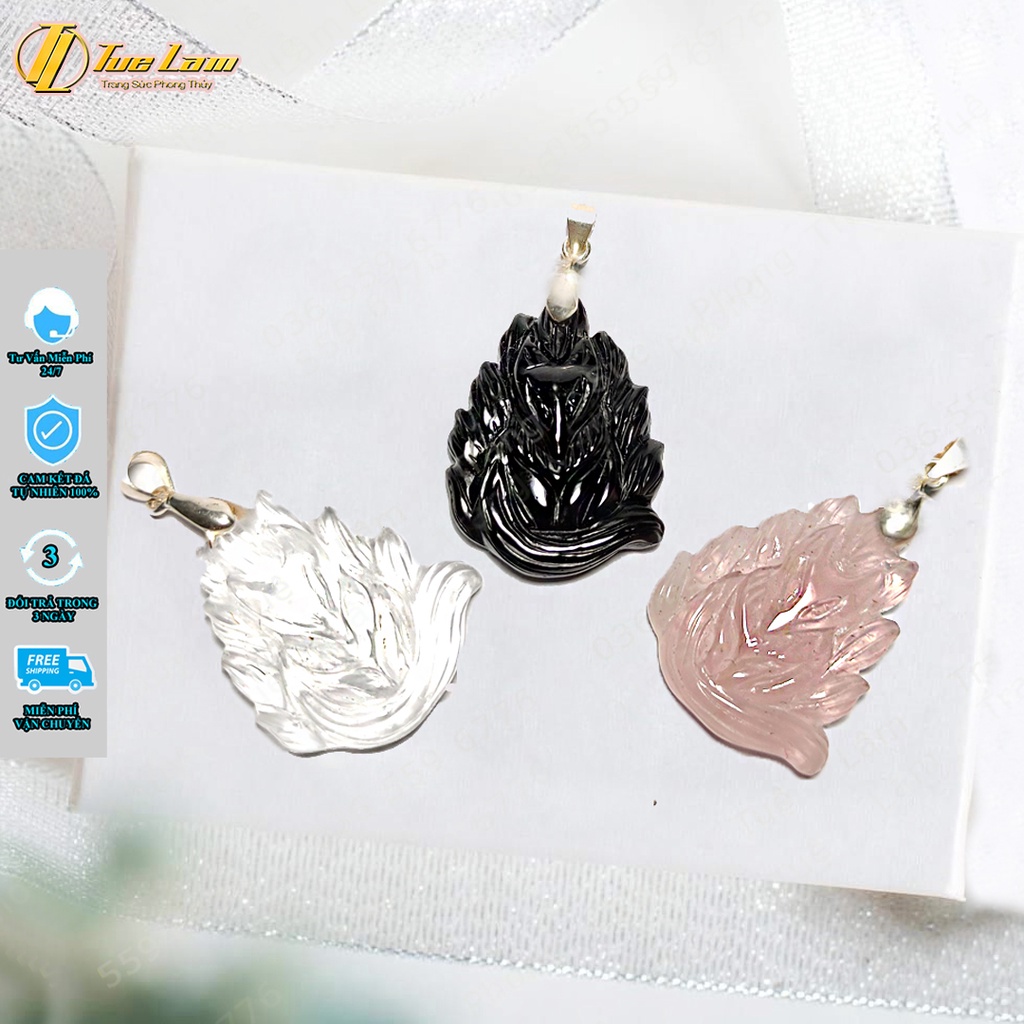 Mặt dây chuyền nữ cửu vỹ hồ ly nhiều màu hỗ trợ tình duyên bình an may mắn - Tuệ Lâm