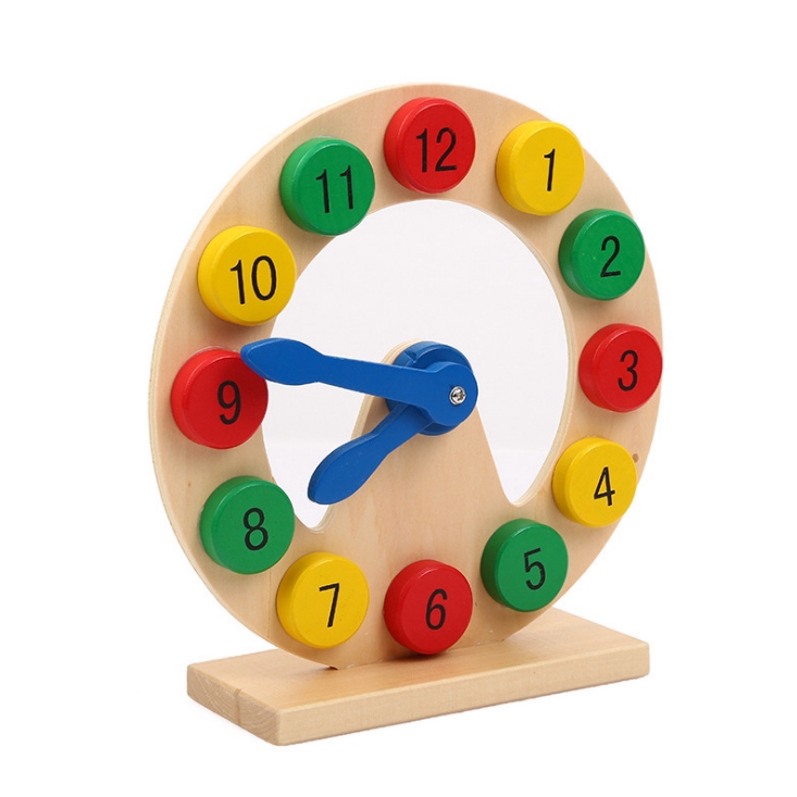 【Ready Stock】Kids Wooden Digital Geometry Clock Early Intelligence Toys