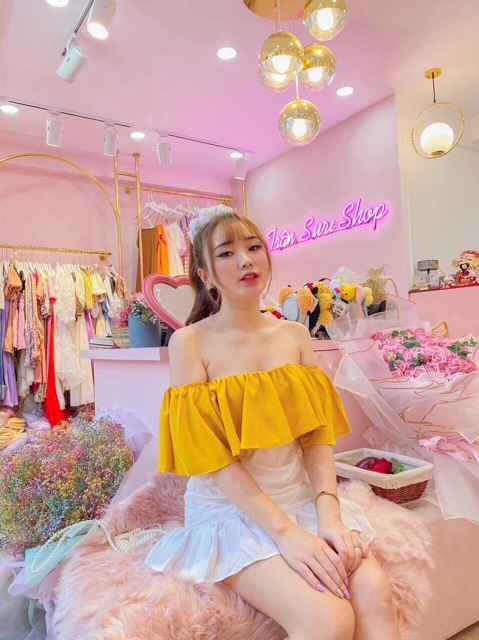 Áo TRỄ VAI HAI TẦNG tay bèo liền QT
