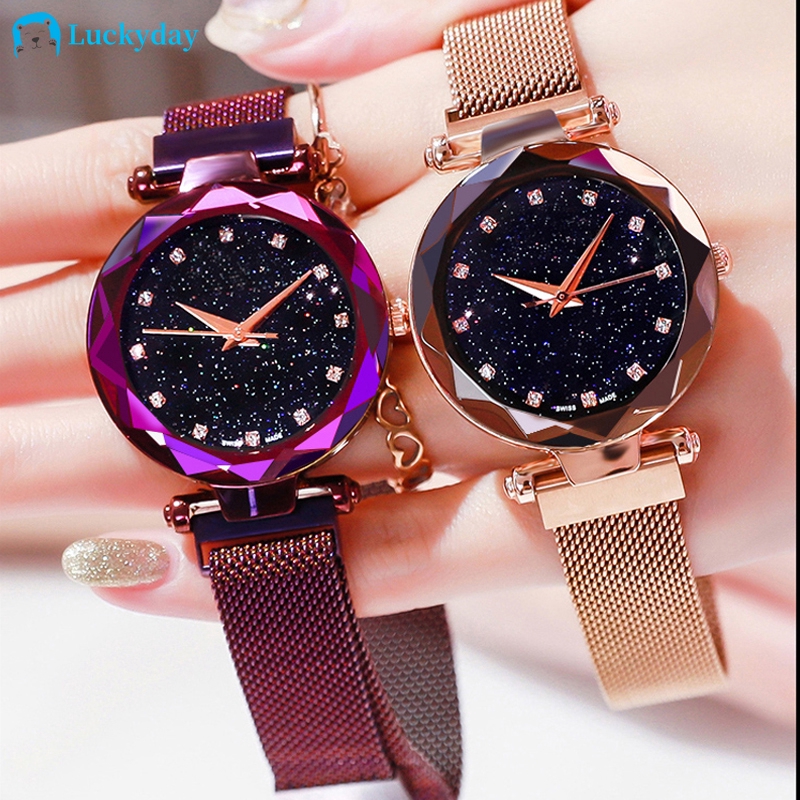 Đồng hồ đeo tay Analog Quazt phong cách bầu trời sao thời trang cho nữ