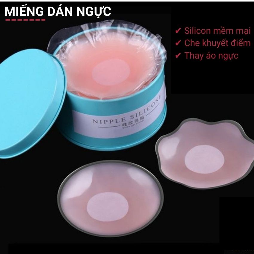 Miếng Dán Nhũ Hoa Silicon Mềm Mại An Toàn, Miếng Dán Ti Tàng Hình Siêu Dính Sử Dụng Nhiều Lần Hộp 5 Cặp Angola_Shop