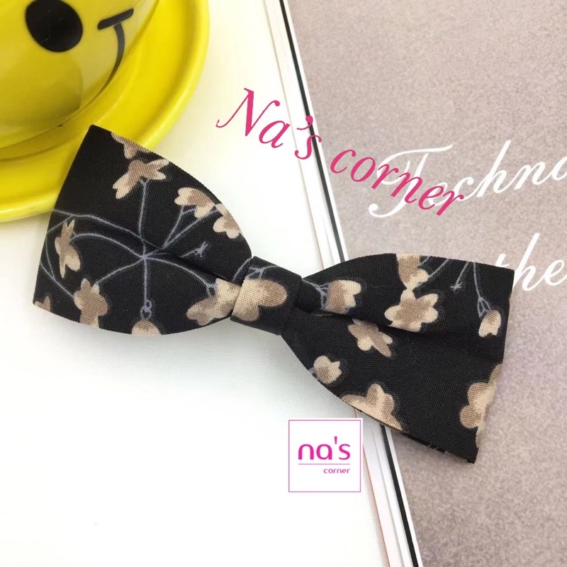 Kẹp tóc cài mỏ vịt hình nơ vải vintage sang trọng