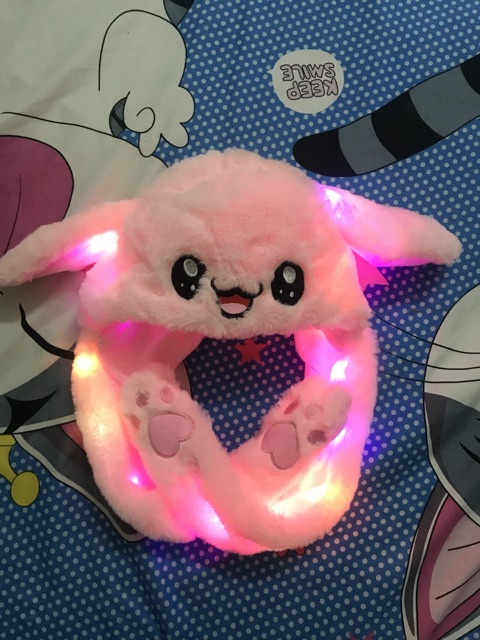 (có sẵn) Mũ tai thỏ có đèn led xinh xắn