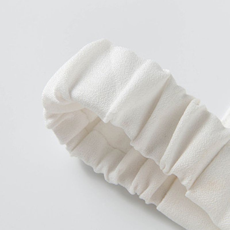 Yoioi Áo Chiffon Cổ Cao Giả Bèo Nhún Màu Trơn Ngọt Ngào Mùa Thu Đông Hàn Quốc Có Thể Tháo Rời Cho Nữ