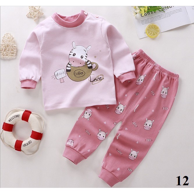 Bộ Dài Tay Cotton 100% Cho Bé Mặc Nhà Dễ Thương [MS 09 đến 15]