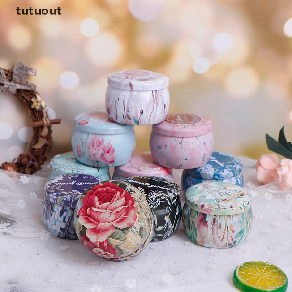 1 Hộp Thiếc Tròn Đựng Kẹo / Xà Phòng / Nến Handmade