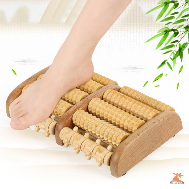 (Hàng Mới Về) Bàn Lăn Đôi Bằng Gỗ Mát Xa Chân Giảm Đau Trị Chứng Viêm Cân Gan Chân