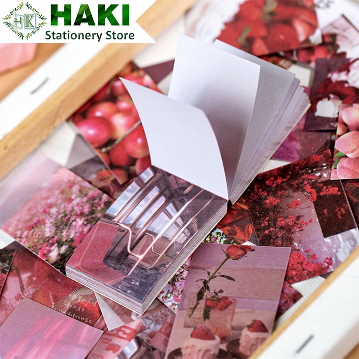 Nhãn dán sticker HAKI 50 hình dán cute trang trí sổ phong cảnh nhiều mẫu ST30